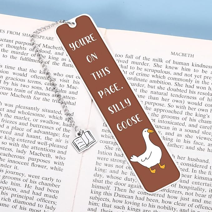 Cute Bookmarks for Book Lovers Bookish Funny Gifts for Women Metal Bookmark for Bookworm Bookmate Book Reading Accessories for Book Club Back to School Retirement Birthday Christmas (Brown)