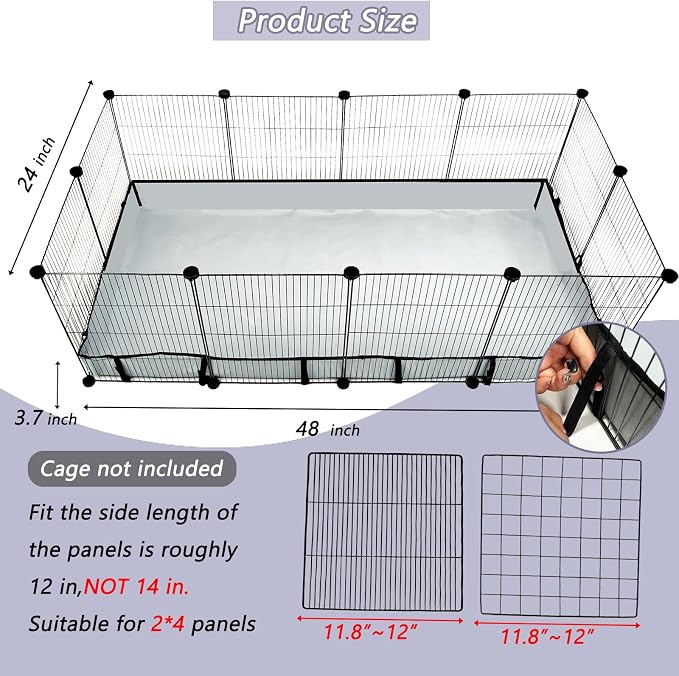 DZWLKJ Guinea Pig Cage Liner Tarp Bottom Waterproof and Washable.Available in 22 Sizes. Base Also for Rabbits, Bunny, Chinchesillas, Hedgehog, Ferrets and Other Small Animals(24x48 inches)