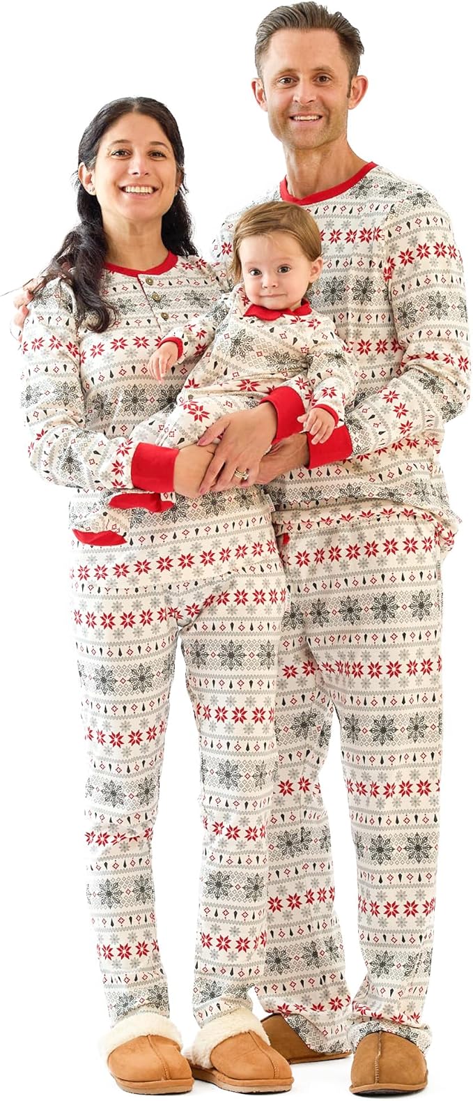 JAMIE Matching Family Jammies Holiday Pajamas 100% Organic Cotton PJs Adults, Kids, Toddlers, Baby, Pets
