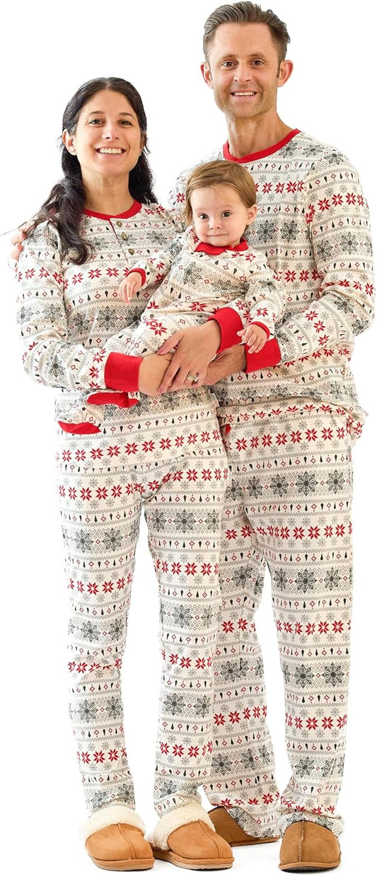 JAMIE Matching Family Jammies Holiday Pajamas 100% Organic Cotton PJs Adults, Kids, Toddlers, Baby, Pets