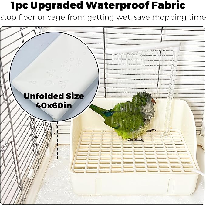 Automatic Parakeet Bird Bath with Pump, Large Bird Shower Fountain | Indoor Bathtub with Running Water, Parrot Bath Tub Faucet for Pet Birds, Cockatiel, African Grey, Budgie, Conure, Lovebird