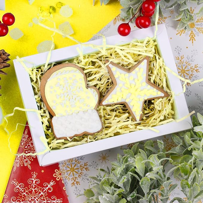 2 LB Light Yellow Crinkle Cut Paper Shred Filler Great for Gift Wrapping, Basket Filling, Birthday, Wedding, Halloween, Thanksgiving, Christmas Day, New Year Party Decorations Filling Supplies