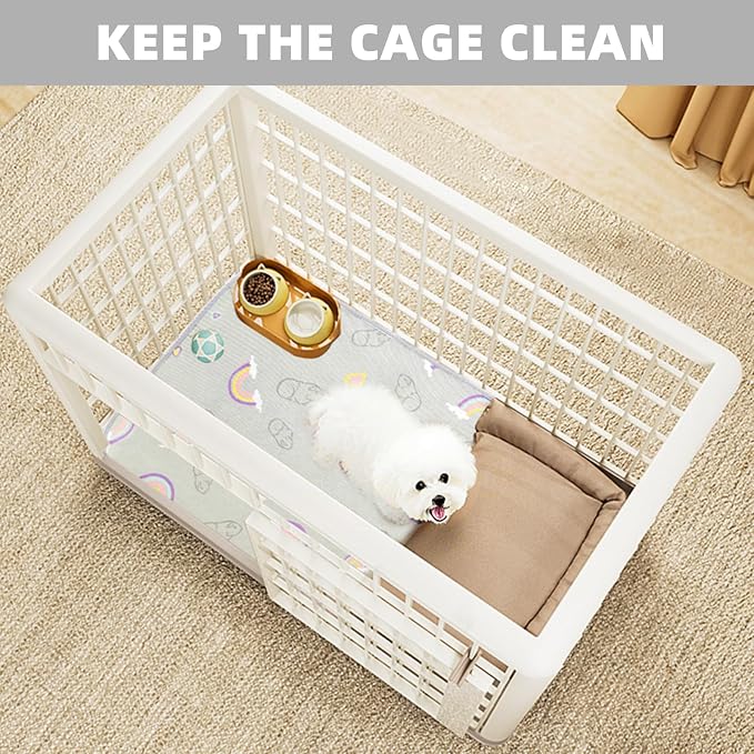 Homimp 4 Pack Guinea Pig Cage Liners,Washable Small Animal Bedding,Waterproof Reusable & Anti Slip Guinea Pig Pee Pad Fast and Super Absorbent Mat for Small Animal Rabbit Bunny Hamster,Grey 12"x12"
