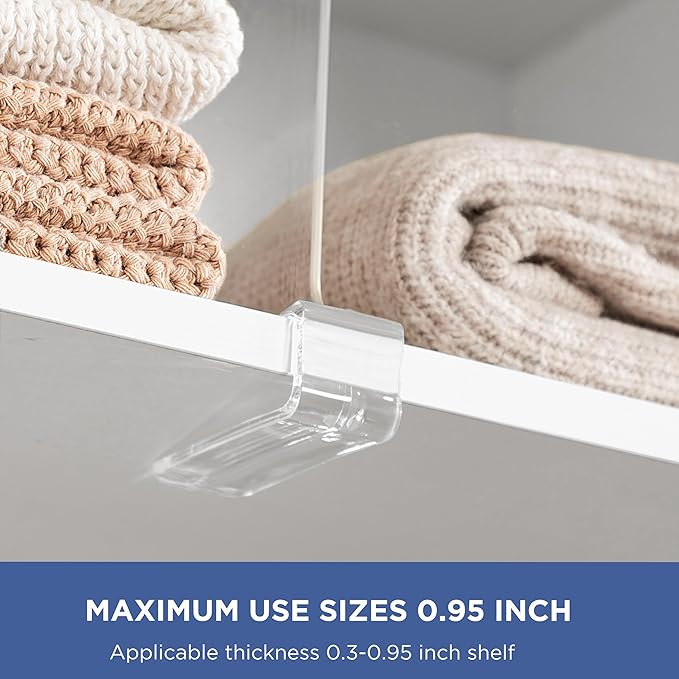 HBlife 1 Pack Clear Shelf Dividers, Vertical Purse Organizer for Closet Perfect for Sweater, Shirts, Handbags in Bedroom and Kitchen, Adjustable Acrylic Bookshelf for Organization