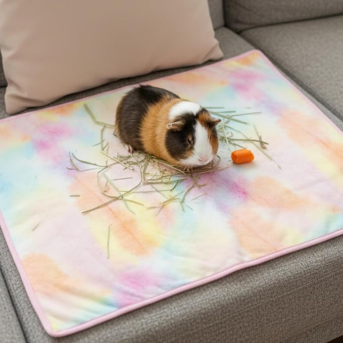 Guinea Pig Cage Mat - 3 Pack 19.2"*24" Waterproof Small Animal Bedding Accessories for Guinea Pig Rat Hamster Chinchilla Hedgehog Rabbit Ferret- Washable Soft Fleece Pet Cage Liner Blankets