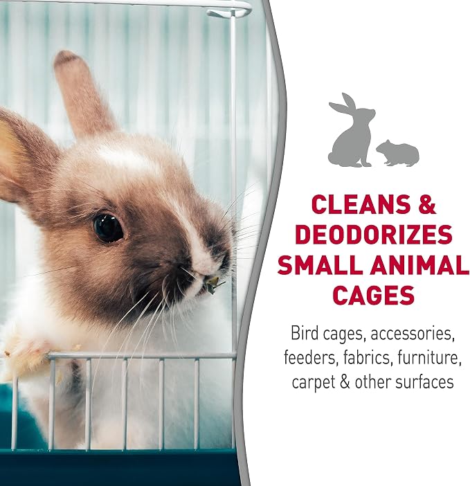 Nature's Miracle Small Animal Cage & Surface Cleaner, 24 oz | Bio-Enzymatic Formula Helps Break Down Tough Stains & Odors, Cleans & Deodorizes Cages & Accessories, Safe For Pets and Home*