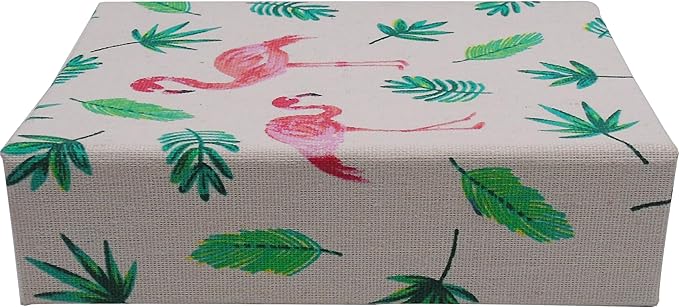 Kids Photo Album, 100 Pockets 5x7 Picture Album, Slip-in Linen Cover Photo Album Book for Boys, Girls, Family(Flamingo)