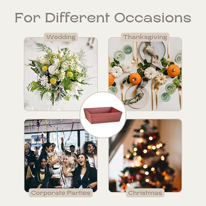 Pack of 5 Empty Baskets for Gifts - Gift Baskets Empty to Fill Ideal for Christmas Gifts and Valentines Presents | 9" x 6.69" x 3.14" Burgundy Silk