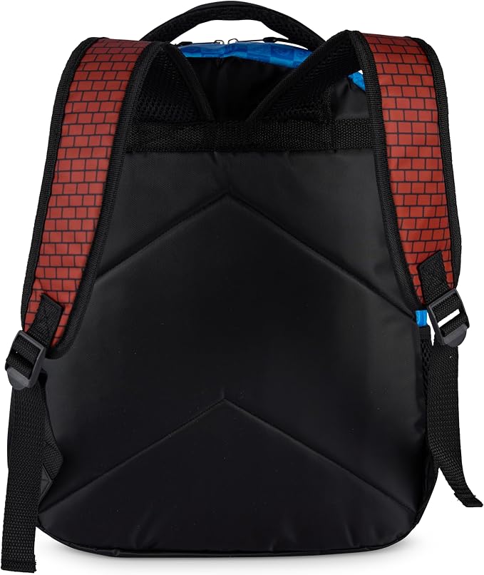 AI ACCESSORY INNOVATIONS Super Mario Brothers Backpack for Boys & Girls, 16 Inch Gaming Bookbag with Molded Toad Dangle, Blue, Featuring Mario, Luigi, Yoshi & Toad