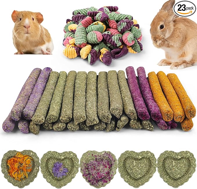 Rabbit Chew Toys Teeth Timothy Hay Sticks, Guinea Pig Chew Treats Toys | Timothy Hay Sticks chew Treats for Rabbit Toys, Chinchillas Hamsters Bunny Guinea Pig Rats and Animals Teeth Care
