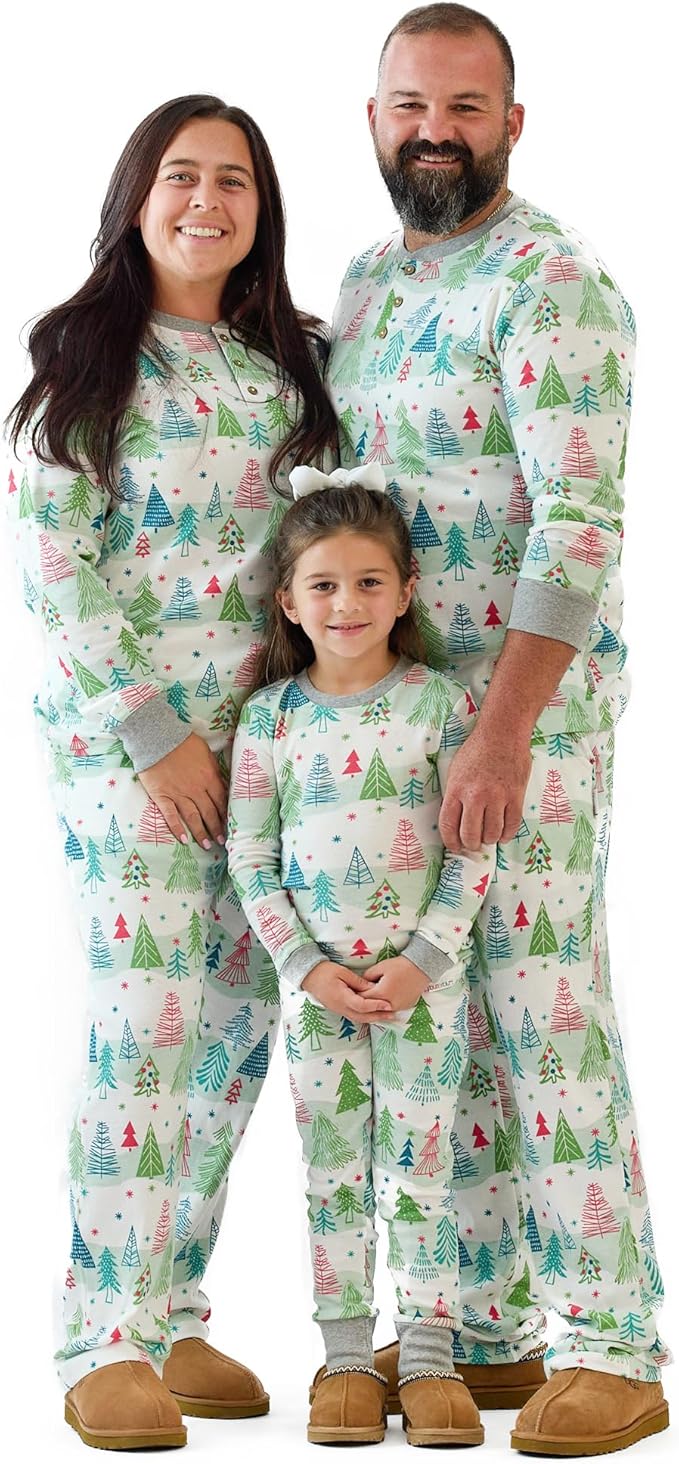 JAMIE Matching Family Jammies Holiday Pajamas 100% Organic Cotton PJs Adults, Kids, Toddlers, Baby, Pets