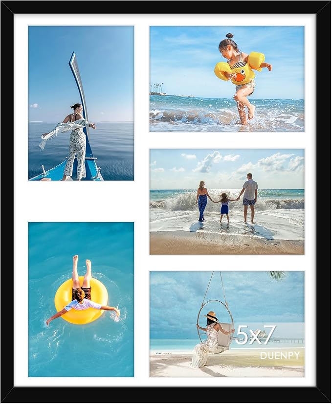 13x16 Picture Frame 5x7 Collage Picture Frame Displays Five 5x7 inch Photos Collage Wall Decor Wall Hanging Black
