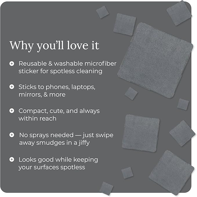 Restickable Cleaning Pads – Reusable, Washable, Multi-Surface Cleaner for Home & Kitchen, Fossil Grey