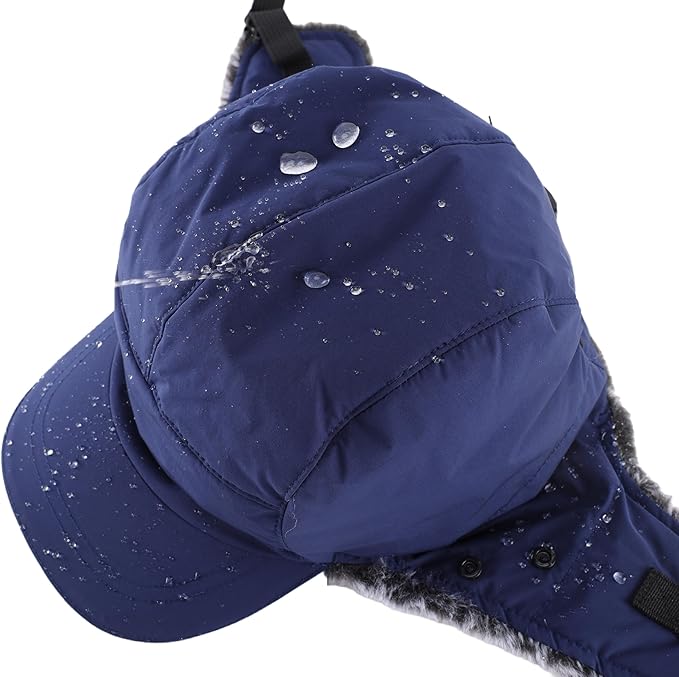 Connectyle Trapper Hat for Men Women Faux Fur Winter Hat with Ear Flaps Water-Resistant Hunting Hats Ushanka Skiing Cap