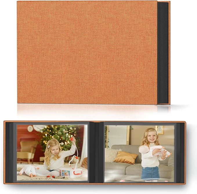Popotop Photo Album 4x6 48 Pockets for Wedding Gifts,Linen Hardcover Picture Albums for Family Anniversary Baby Vacation Pictures