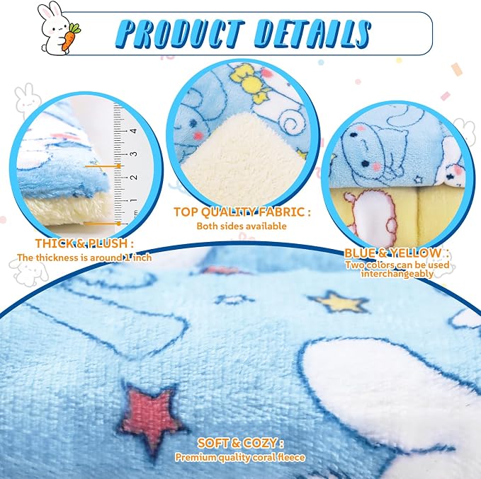 2 Pcs Guinea Pig Bed, Washable Rabbit Bunny Bed Mat Soft Small Animal Winter Bed Pads Sleeping Pads for Rat Chinchilla Hedgehog Hamster Squirrel Ferret (19 x13 inch)