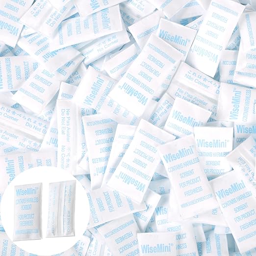 0.5 Gram 1500 Pack Silica Gel Packs, Dessicant Packets, Moisture Absorbers for Food Storage, Food Grade Desiccant Dehumidifiers, WiseMini