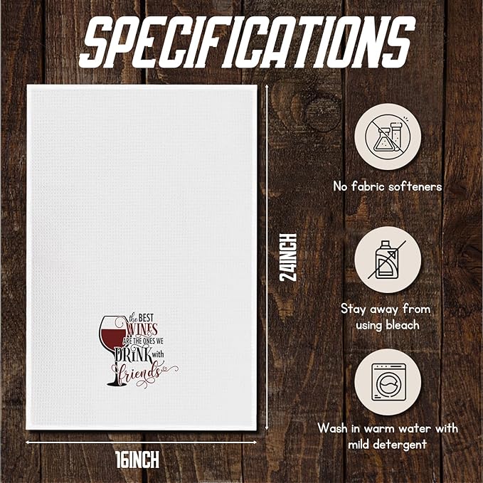 Wine Kitchen Towels,Wine Hand Towels,Wine Dish Towels,Wine Lovers Gifts for Women, for Women,Wine Tea Towels for Kitchen Bathroom Decor 16 X 24