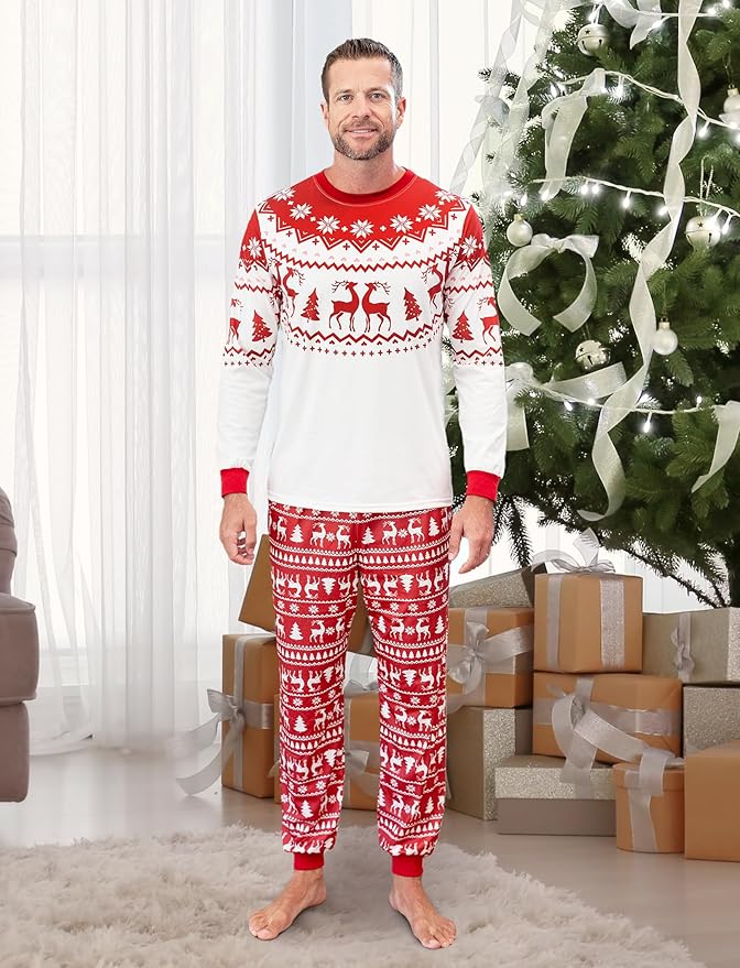 PATPAT Christmas Family Matching Pajama Sets Includes Christmas Socks - Perfect for Family Photos & Holiday Celebrations