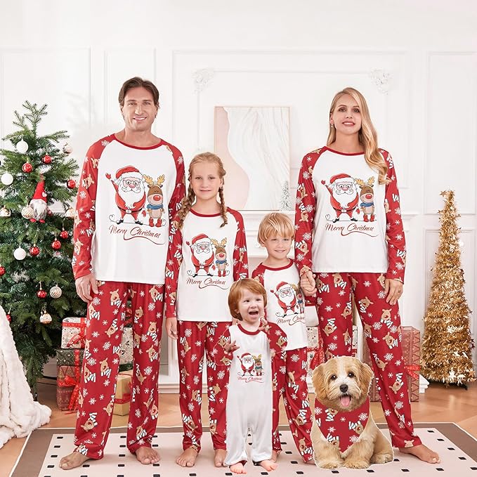 WephuPSho Christmas Family Matching Pajamas, Festive Xmas Jammies Sets for the Whole Family, Holiday Pjs Christmas