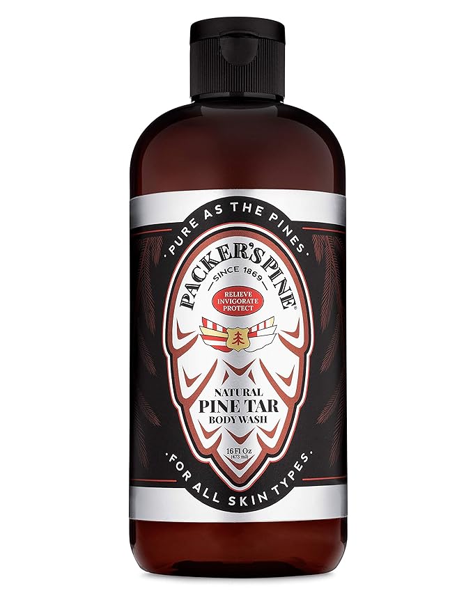Packer's Pine Tar Body Wash | Soothing Mens Shower Gel For Psoriasis Relief | Made With Natural Pine Tar and Pine Oils | Paraben & Sulfate-Free, 16 fl oz