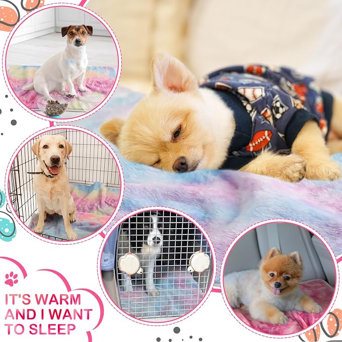 Tudomro 8 Pcs Guinea Pig Fleece Cage Liners, Tie Dye, 16 x 24 Inch | Washable Reusable Small Animal Bedding, Absorbent Blankets for Ferret Chinchilla, Soft Fleece Mat Pads Protect Furniture