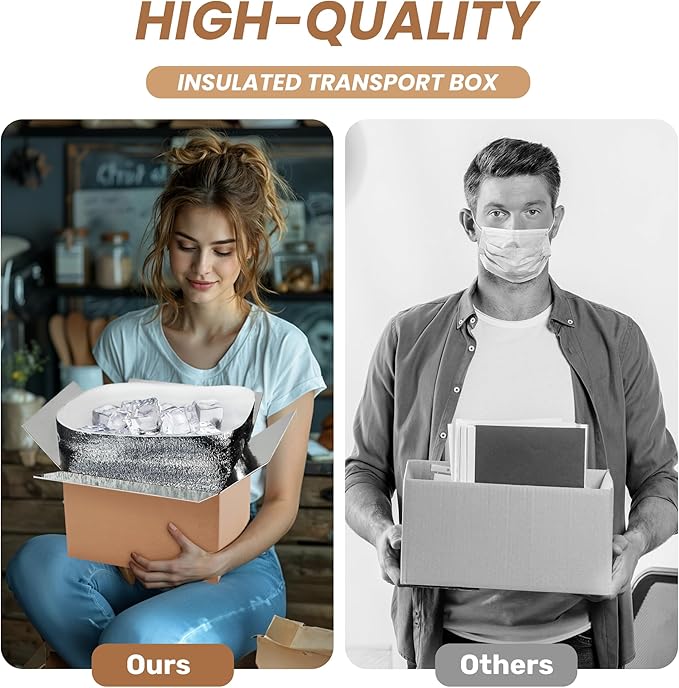 Simple deluxe 4 Pack Insulated Shipping Boxes with Aluminum Foil Liner,Thermal Insulation Cold Pack Shipping Boxes for Frozen, Reusable Styrofoam Cooler Box, Small Mailing Box, 6’’X5’’X9’’