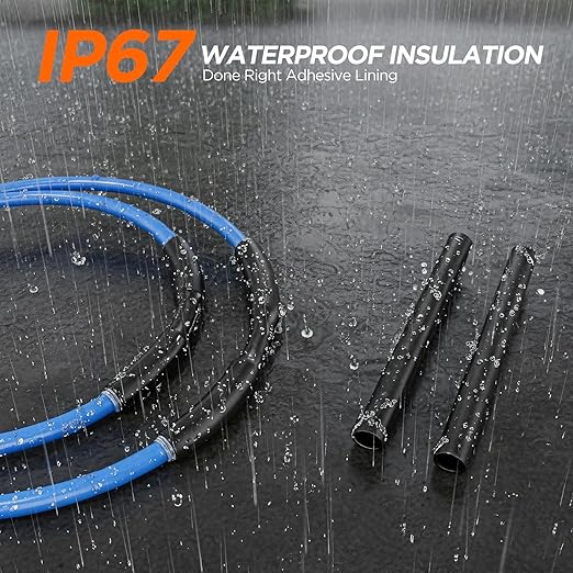 5:1 Heat Shrink Tubing Kit 500 PCS, Industry-Leading 5:1 Ratio Shrink Wrap Tubing Adhesive Lined, Heat Shrink Wire Connectors, Marine Grade Dual Wall, Waterproof Electrical Wire Tube Connectors(Black)
