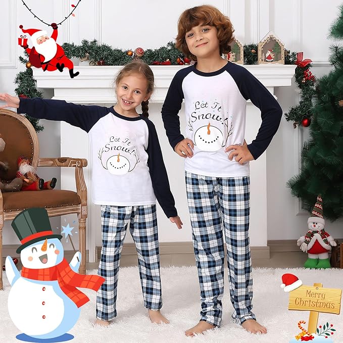 ANGELGGH Matching Christmas Pajamas for Family, Cute Vacation PJs Sets for Couples/Women/Men, Xmas 2 Piece Jammies Sleepwear