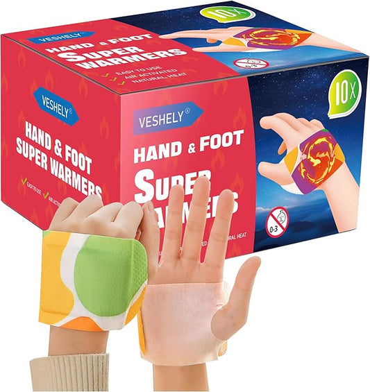 Hand Super Warmers - Long Lasting Natural Odorless Air Activated Warmers 10 Packs Heated Gloves