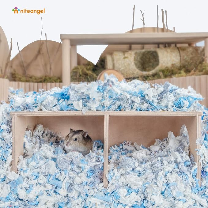 Niteangel Hamster Secret Peep Shed 2-Chamber Hideout & Tunnel Exploring Toys (Small - for Dwarf Hamster)