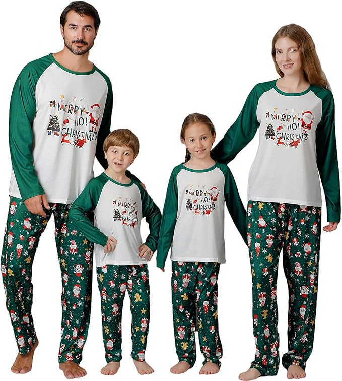 PYAEAS Matching Family Pajamas Sets Christmas PJ's Jammies Holiday Sleepwear Loungewear for Adult Women Men Xmas Outfits