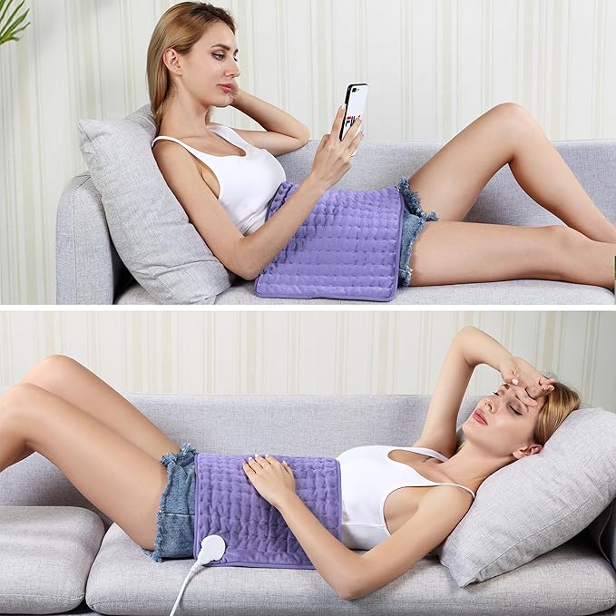 40"X20" Electric Heating pad with 6 Heat Settings, Auto Shut Off, Dry Electric Heating for Back Neck Knee Arms Legs Shoulder Heat Pads for Christmas Birthday Father's Day Mother's Day (Light Purple)