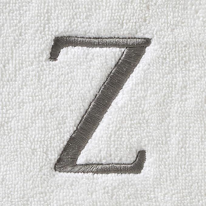 SKL Home Casual Monogram Hand Towel (2-Pack), Z, 16x26, White