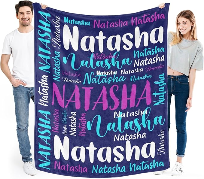 Personalized Custom Baby Blanket with Name for Girls Boys Kids Customized Flannel Blanket for Bed Nursery Room Baby Stroller