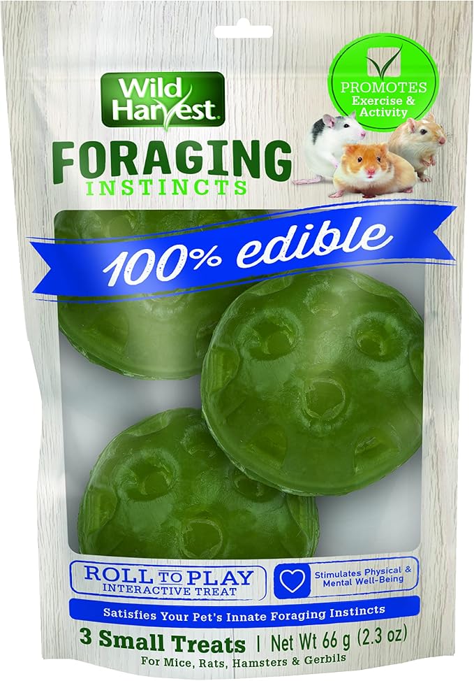 Wild Harvest® Foraging Instincts Roll n’ Play Interactive Treat, 3 Count, for Pet Mice, Rats, Hamsters and Gerbils, 2.30 Ounce (Pack of 1)