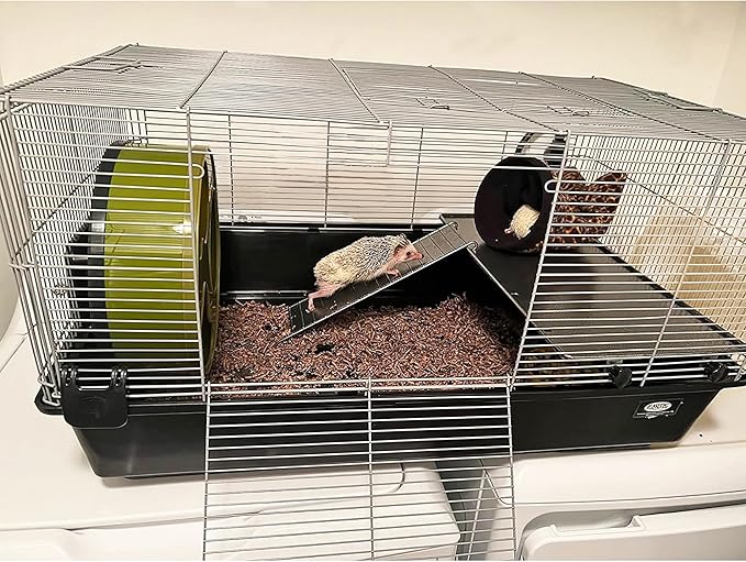 Exotic Nutrition Hedgehog Home & Starter Package - Includes Durable Cage, Exercise Wheel, Healthy Food, Natural Treat, Multi-Vitamin & Hideout