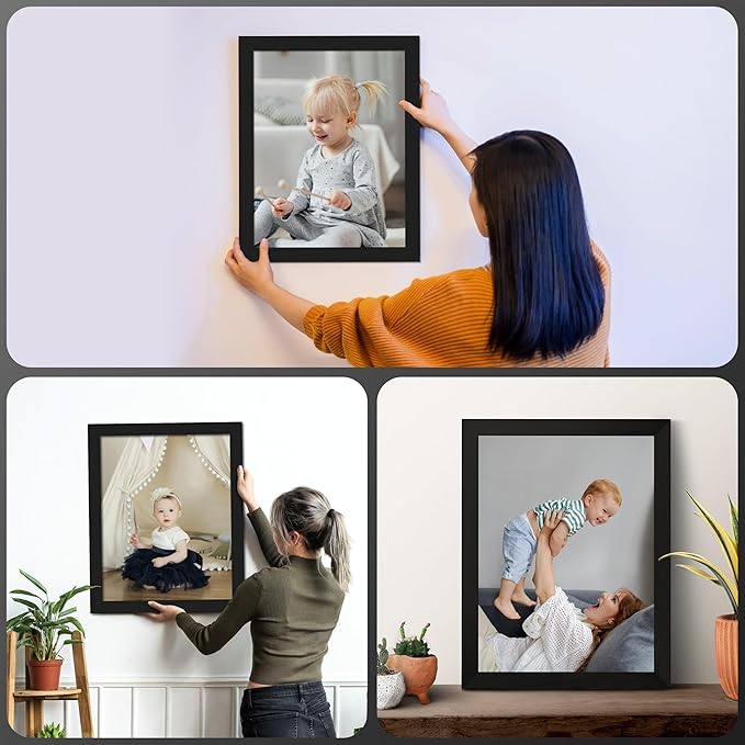 M Modern Memory Design 15x23 Black Picture Frame Real Glass Wall Mount | 23x15 Home Living Room Artwork Poster Photo Print