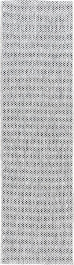 SAFAVIEH Washable Rug Outdoor Courtyard Collection - 2'3" x 22' Runner, Grey & Navy, Non-Shedding & Easy Cleaning, Ideal for Patio, Entryway, Mudroom, Hallway, Kitchen (CY8521-36812)