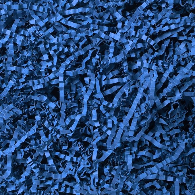 NEWMIAO 1 LB Dark Blue Crinkle Cut Paper Shred Filler for Gift Baskets Stuffing, Shredded Crinkle Paper for Gift Box Bag Basket Filler Decoration Christmas Wedding Birthday Bridesmaid Gift Wrapping