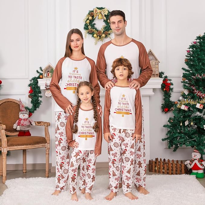 PYAEAS Matching Family Pajamas Sets Christmas PJ's Jammies Holiday Sleepwear Loungewear for Adult Women Men Xmas Outfits