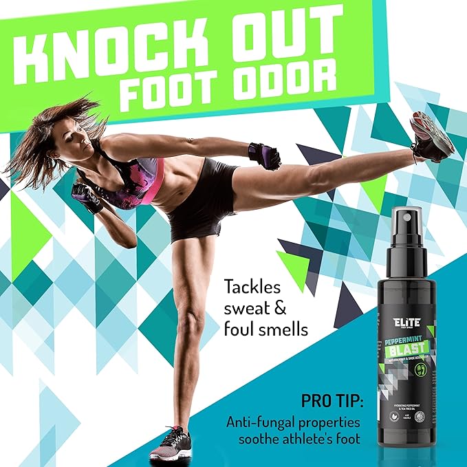 Elite Sportz Shoe Deodorizer - 4 oz Foot Spray and Shoe Odor Eliminator - No More Smelly Shoes or Stinky Feet with our Peppermint Shoe Freshener - Small Gift for Men & Women
