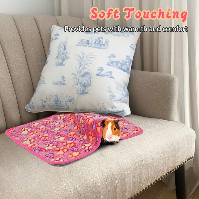 YUEPET 3 Pack Waterproof Guinea Pig Blankets, Fleece Cage Liners, M | Guinea Pig Fleece Cage Liners, Waterproof Backing, Machine Washable, Soft Fleece bunny blanket, 35 x 24 in