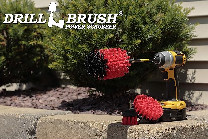 Drill Brush Power Scrubber by Useful Products - Multi Surface Cleaning Brush with Long Reach Extension - Rotary Tool Accessory Brush - Marble Cleaner Bit Brushes for Drill - Drill Brushes for Cleaning