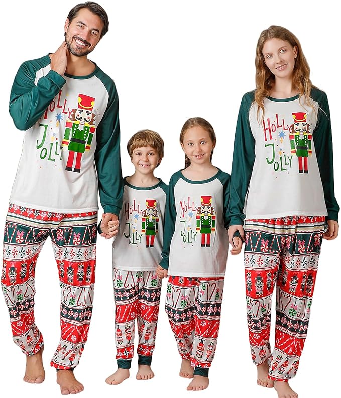 Matching Family Christmas Pajamas Sets, Holiday PJs with Top and Pants, Cute 2 Piece Sleepwear for Couples/Women/Men