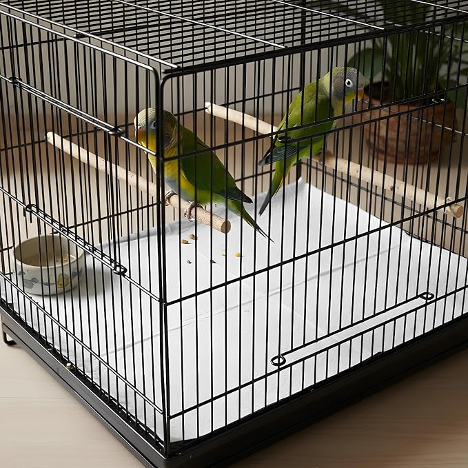 100 Ft x 17.3 Inch Bird Cage Liner, Disposable White Non-Woven Bird Cage Liners Large Size Precut Absorbent Cushion Pad Mat Accessories for Pet, Parrot, Animal