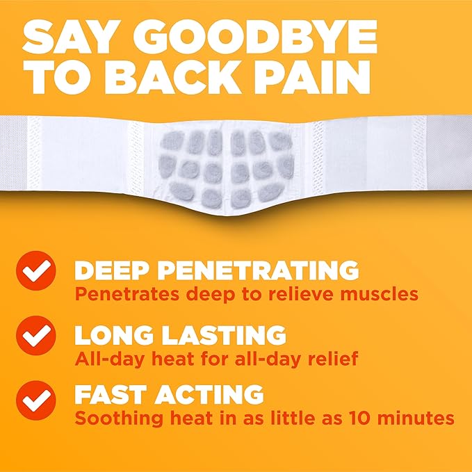 ThermaCare Advanced Back & Hip HeatWraps - Long-Lasting, Disposable Heat Therapy for Lower Back Pain, Muscle Soreness, & Herniated Discs - Drug-Free (S-M, Pack of 3)