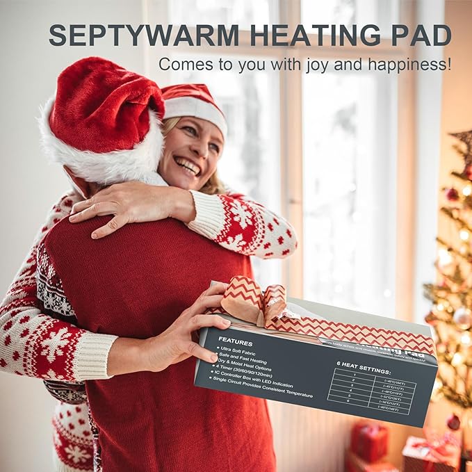 Heating Pad for Back, Electric Heating Pads for Cramps/Abdomen/Waist/Shoulder with 6 Heat Settings and Auto-Off, Moist/Dry Heat pad, Mothers Day Gifts for Mom Women Wife Grandma, 12" x 24"(Dark Grey)