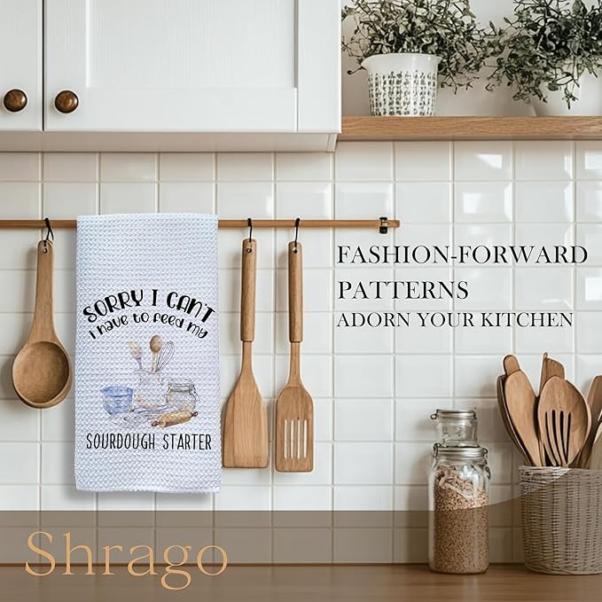 Funny Sourdough Baking Kitchen Towels, Baking Gifts for Women Dish Tea Towels for Kitchen Bakery, Gifts for Sourdough Bakers Decorative Hand Towel, 16x24 Inch