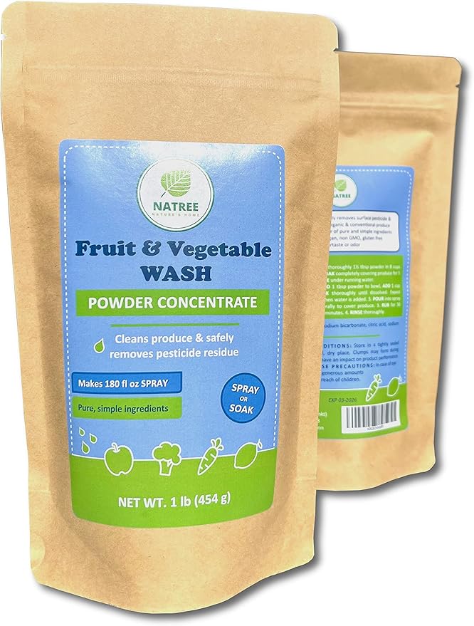 Fruit and Vegetable Wash - All Natural, Organic - Powder Concentrate 1 lb (Pack of 2)